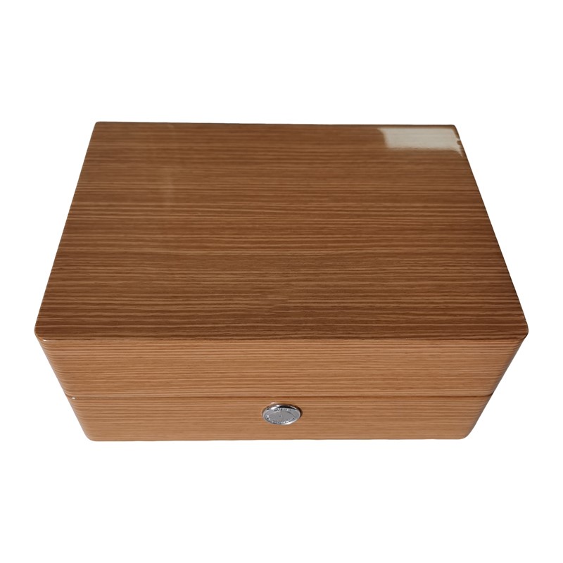 Single Wooden Watch Box with 2 Storage compartment for accessories